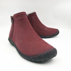 JBU by Jambu Juno Red Fur Lined Ankle Boots Booties Womens 8 Outdoor Winter
